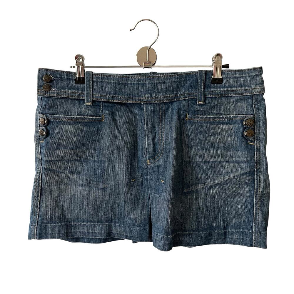 COH Citizens of Humanity 29 Mini Jean Skirt Denim Blue Y2K Pleated Short